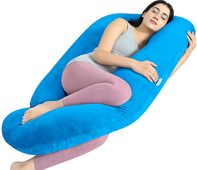 Vijay Ultra soft j shaped pillow Polyester Fibre Solid Pregnancy Pillow Pack of 1(Royal Blue)