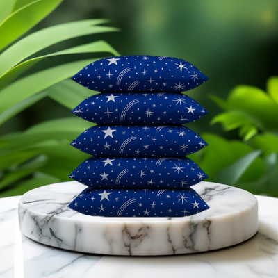 CATHROL Polyester Fibre Sleeping Pillow Pack of 5 Abstract 5 Pillows(Blue)