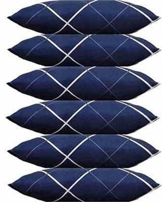STOMIA Polyester Fibre Sleeping Pillow Pack of 6 Solid(Blue)