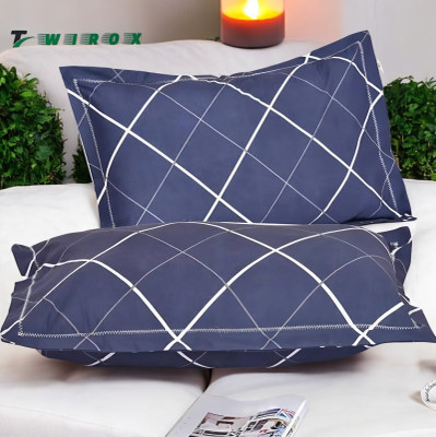 TWIROX LUXURY Microfibre Solid Sleeping Pillow Pack of 2(Blue)
