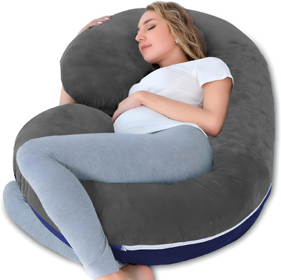 OZLY ultra soft c shaped pillow Polyester Fibre, Microfibre Solid Pregnancy Pillow Pack of 1(grey+dark blue) OZLY ultra soft c shaped pillow Polyester Fibre, Microfibre Solid Pregnancy Pillow Pack of 1(grey+dark blue)