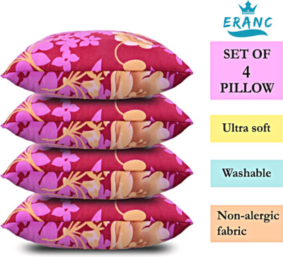 GOGA LUXURY Microfibre Abstract Sleeping Pillow Pack of 4(Pink)
