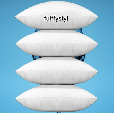fulffystyl Microfibre Sleeping Pillow Pack of 4 Floral Soft(White)