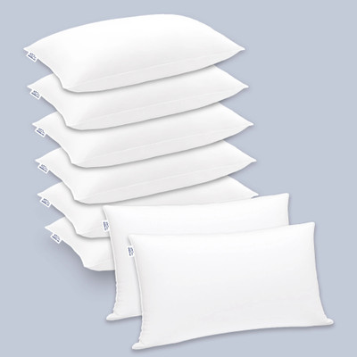 GADDA CO Hollow Sleeping Fiber Pillow | Height Adjustable Sleeping Pillow, Polyester Fibre Solid Sleeping Pillow Pack of 8(White)
