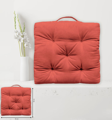 OASIS Polyester Fibre Solid Floor Cushion Pack of 1(Brown)