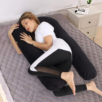 Mojo Microfibre Solid Pregnancy Pillow Pack of 1(Black)