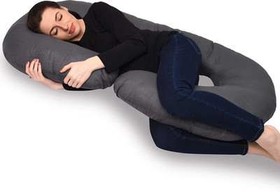 OZLY ultra soft c shaped pillow Microfibre Solid Pregnancy Pillow Pack of 1(Grey)