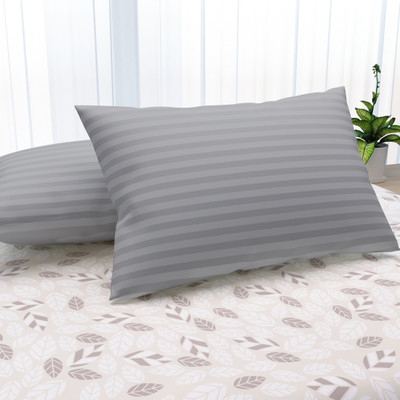 LA VERNE Microfibre Stripes Sleeping Pillow Pack of 2(L Grey)