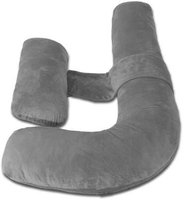 Mom's Moon Microfibre Solid Pregnancy Pillow Pack of 1(Grey)