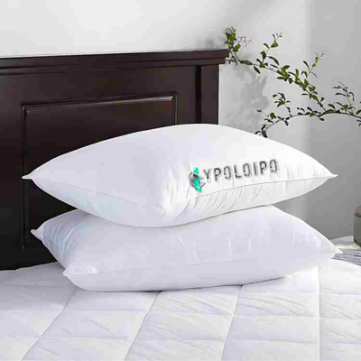 YPOLOIPO LUXURY Polyester Fibre Abstract Sleeping Pillow Pack of 2(White)