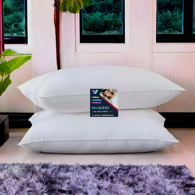 NKSNIMYSTORE LUXURY Polyester Fibre Abstract Sleeping Pillow Pack of 2(White)