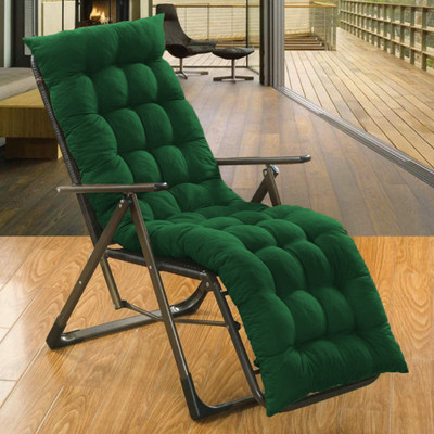 Cashmera Microfibre Solid Chair Pad Pack of 1(Dark Green)
