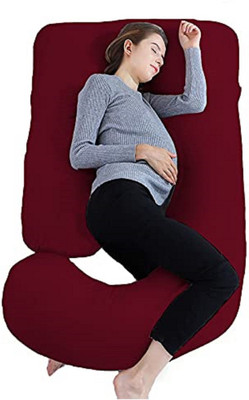 garps J shape Polyester Fibre Solid Orthopaedic Pillow Pack of 1(Maroon)