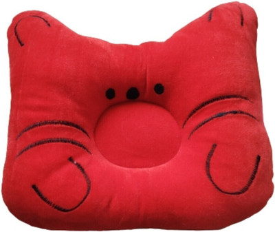 Little Miracles Polyester Fibre Solid Baby Pillow Pack of 1(Red)
