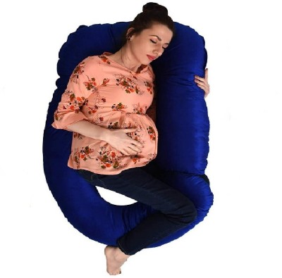 KANWAR SA Polyester Fibre Solid Pregnancy Pillow Pack of 1(Blue)