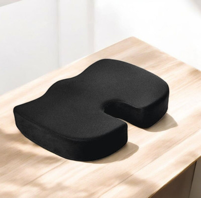zaiko Coccyx Orthopaedic Seat Cushion for Relief from Lower Back Memory Foam Geometric Lumbar Pillow Pack of 1(Black)