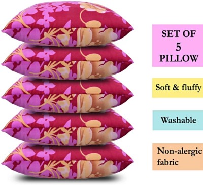 TWIROX LUXURY Polyester Fibre Floral Sleeping Pillow Pack of 5(Multicolor)