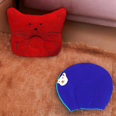 Babesite Microfibre Solid Baby Pillow Pack of 1(Red & Blue)