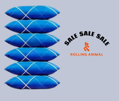 Rolling Animal Microfibre Sleeping Pillow Pack of 6 Solid LUXARY(malticlor, White)