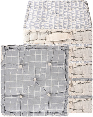 KUBER INDUSTRIES Microfibre Abstract Chair Pad Pack of 6(Grey, Grey)