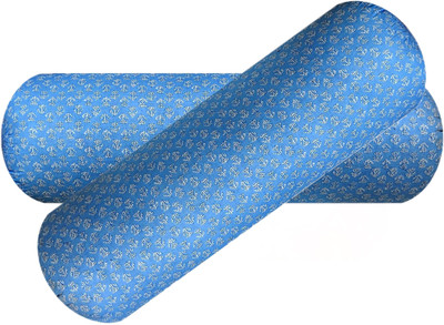 KIXTA Microfibre Bolster Pack of 2 Floral(Light Blue)