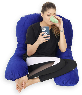 ANVANSA ultra soft u shape pregnancy pillow Microfibre, Polyester Fibre Solid Pregnancy Pillow Pack of 1(royal blue)
