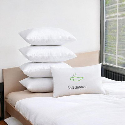SOFT SNOOZE Microfibre Sleeping Pillow Pack of 5 Solid Luxury(White)