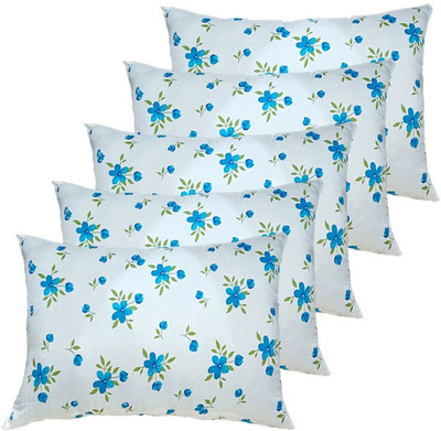 SANJU BROTHER Microfibre Floral Sleeping Pillow Pack of 5(Blue)