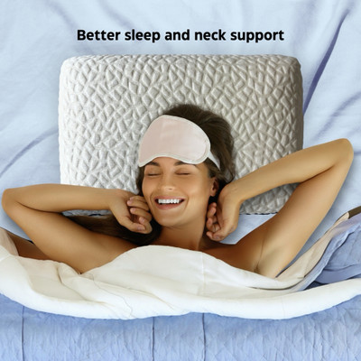 COMFYMART comfortable sleep Memory Foam Abstract Sleeping Pillow Pack of 1(Blue And Cool)