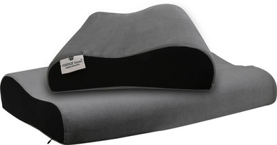 mimar homes NA Memory Foam Solid Orthopaedic Pillow Pack of 2(Black)