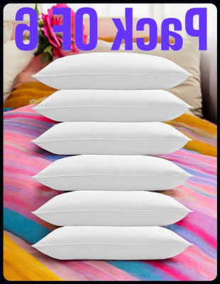 JAYOG ENTERPRISE White Pillow 6 Microfibre Solid Sleeping Pillow Pack of 6(White)