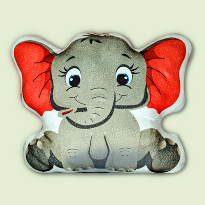 Avirons Microfibre Animals Baby Pillow Pack of 1(Grey)