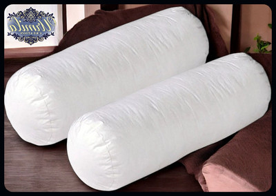 Urmila Creation Microfibre Bolster Pack of 2 Solid Round(White)