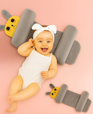 Babeestar Microfibre Baby Pillow Pack of 1 Animals Baby Neck Pillow(Grey)