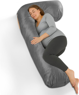 KUBER INDUSTRIES Pillow Microfibre Solid Cervical Pack of 1(Grey)