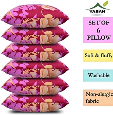 YABAN ULTRA SOFT LUXURY Polyester Fibre Abstract Sleeping Pillow Pack of 6(FLOWER)