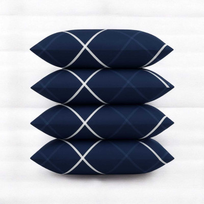 kuihome Polyester Fibre Sleeping Pillow Pack of 4 Solid SOFT(Blue)