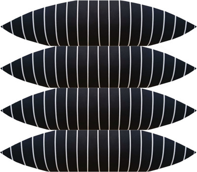 ACTOS Microfibre Stripes Sleeping Pillow Pack of 4(Black)