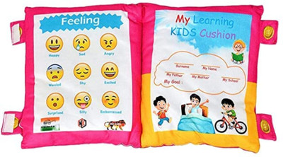 ALAKHEXPORT Baby Digital Printed Learning Soft Cushion Cotton Smiley, Birds, Nature Baby Pillow Pack of 1(Multicolor)