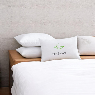 SOFT SNOOZE Microfibre Sleeping Pillow Pack of 3 Solid Soft Luxury(White)