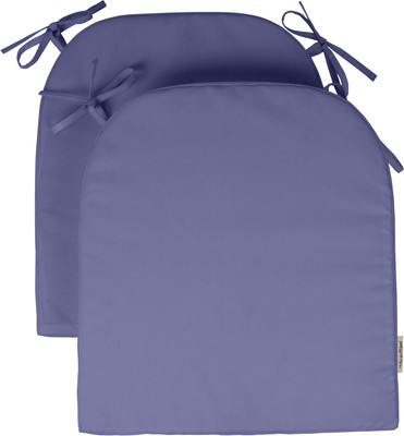Vargottam Polyester Fibre Solid Chair Pad Pack of 2(Purple)