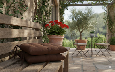 KUNJ TRADERS Microfibre Chair Pad Pack of 2 Solid(Brown)