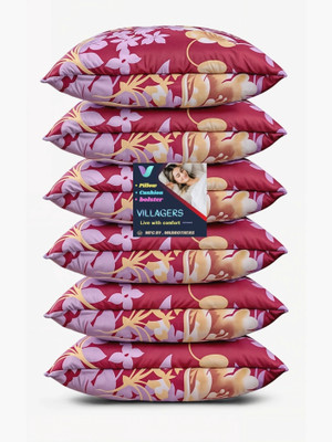 NKSNIMYSTORE LUXURY Microfibre Abstract Sleeping Pillow Pack of 6(Pink)