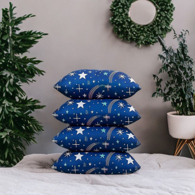 CATHROL Microfibre Sleeping Pillow Pack of 4 Abstract(Blue)