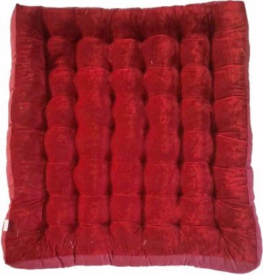 Angel Mommy Square Floor Cushion Microfibre Solid Floor Cushion Pack of 1(Maroon)