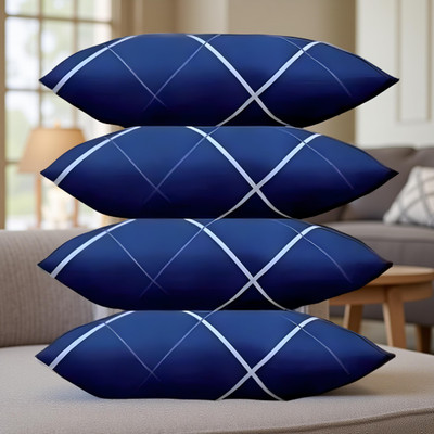 GAGO LUXURY Polyester Fibre Abstract Sleeping Pillow Pack of 4(Blue)