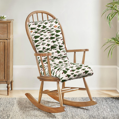 KUBER INDUSTRIES Microfibre Geometric Chair Pad Pack of 1(Green)