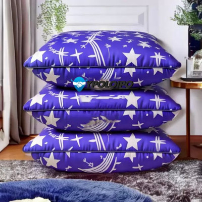 YPOLOIPO LUXURY Polyester Fibre Solid Sleeping Pillow Pack of 3(Blue)