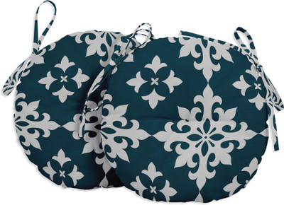 Vargottam Polyester Fibre Motifs Chair Pad Pack of 2(Teal Green)