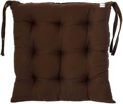 HOMESTIC by Kuber Industries Microfibre Solid Chair Pad Pack of 1(Brown)